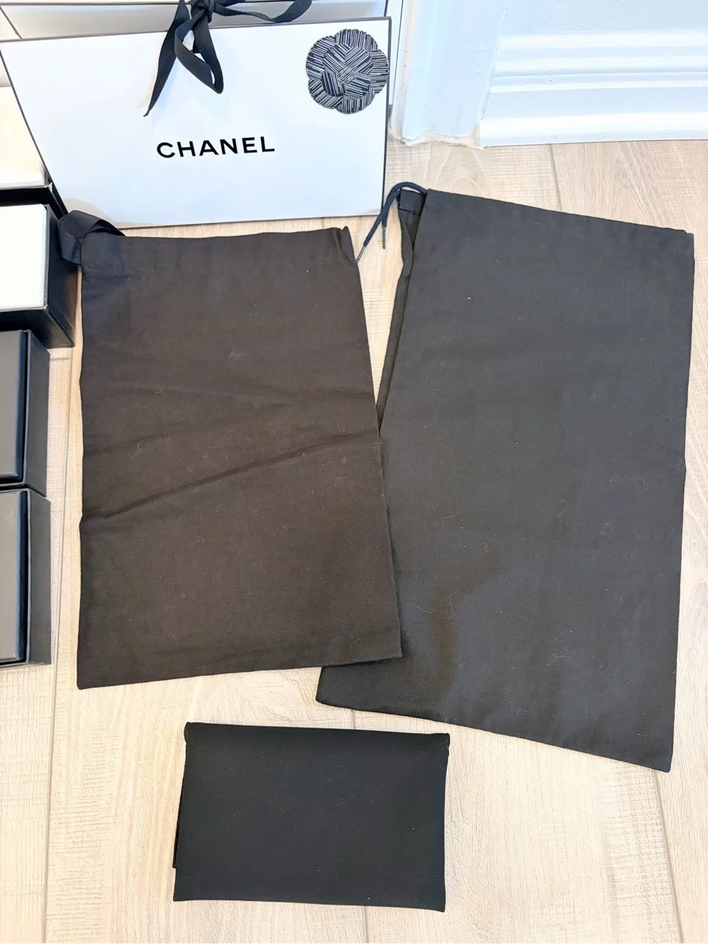 Authentic CHANEL 14 PIECES Bundle: 6 Boxes + 3 Dust Bags & 1 Small Gift Bag